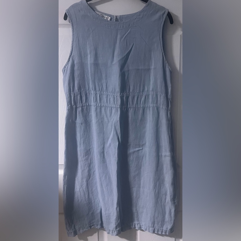 Women's Cut Loose High Neck Linen Sleeveless Dress